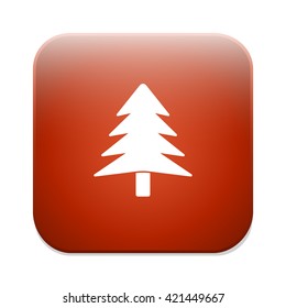 Christmas tree icon. Holidays button.