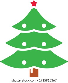Icono de árbol de Navidad vectorial plano