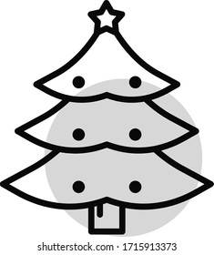 Christmas tree icon illustration vector flat
