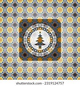 Weihnachtsbaumsymbol im arabischen Abzeichen. arabische Dekoration. 