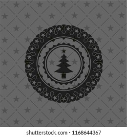 christmas tree icon inside black badge