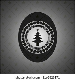 christmas tree icon inside black badge