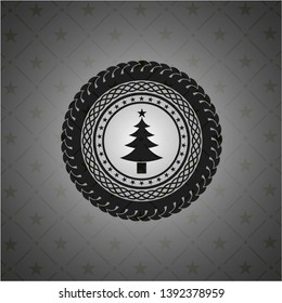 christmas tree icon inside black badge
