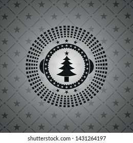 christmas tree icon inside black badge