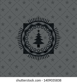 christmas tree icon inside dark badge