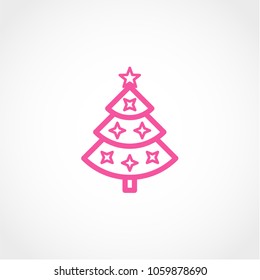 Christmas tree Icon Isolated on White Background