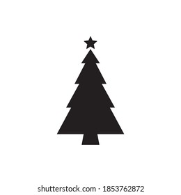Christmas tree icon isolated on white background