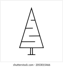 Christmas tree icon isolated on white. Xmas sketch. Vector stock illustration. EPS 10