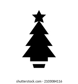 Christmas tree icon isolated on white background