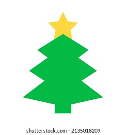 Christmas tree icon isolated on white background