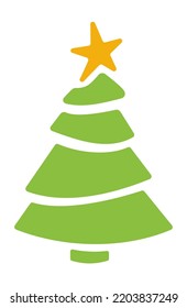 Christmas tree icon. Isolated on white background. Vector illustration