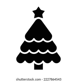 Christmas tree icon isolated on white background