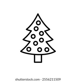 Christmas tree icon isolated on white background
