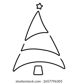 christmas tree icon isolated on white background, vector illustration.