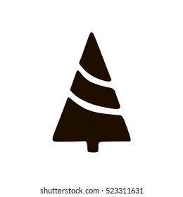 Christmas tree icon isolated on white background. Doodles and sketches