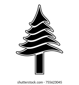 Christmas tree icon isolated on white background, Vector illustration