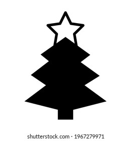 Christmas tree icon isolated vector illustration. High quality black style vector icon