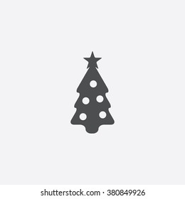 Christmas tree icon, isolated, white background