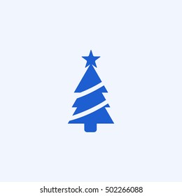 Christmas tree icon, isolated, white background