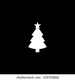 Christmas tree icon, isolated, white background