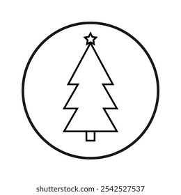 Christmas tree icon, isolated Xmas fir symbol, graphic design template, vector illustration