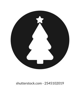 Christmas tree icon, isolated Xmas fir symbol, graphic design template, vector illustration