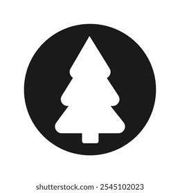 Christmas tree icon, isolated Xmas fir symbol, graphic design template, vector illustration