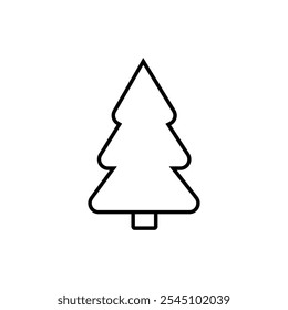 Christmas tree icon, isolated Xmas fir symbol, graphic design template, vector illustration