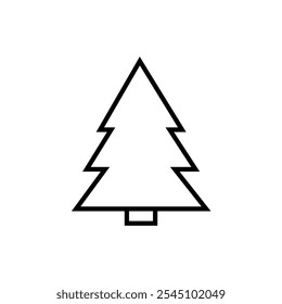 Christmas tree icon, isolated Xmas fir symbol, graphic design template, vector illustration