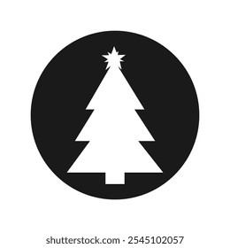 Christmas tree icon, isolated Xmas fir symbol, graphic design template, vector illustration