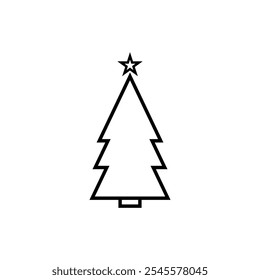 Christmas tree icon, isolated Xmas fir symbol, graphic design template, vector illustration