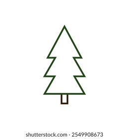 Christmas tree icon, isolated Xmas fir symbol, graphic design template, vector illustration