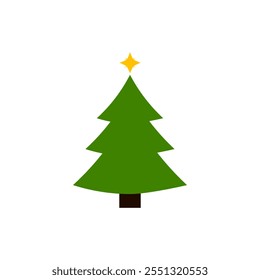 Christmas tree icon, isolated Xmas fir symbol, graphic design template, vector illustration