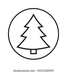 Christmas tree icon, isolated Xmas fir symbol, graphic design template, vector illustration