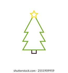 Christmas tree icon, isolated Xmas fir symbol, graphic design template, vector illustration