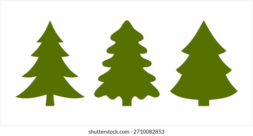 Christmas tree icon isolated. Xmas clipart. Cartoon nature Vector stock illustration