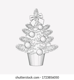 Christmas tree icon line element. Vector illustration of christmas tree icon line isolated on clean background for your web mobile app logo design.