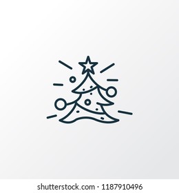 Christmas tree icon line symbol. Premium quality isolated fir tree element in trendy style.