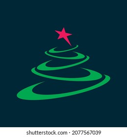 Christmas tree icon. Logo design element.
