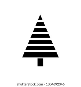 Christmas tree icon, logo isolated on white background