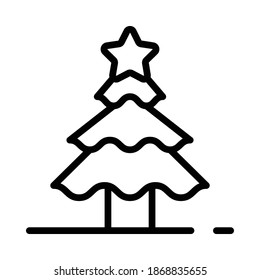 Christmas Tree Icon or Logo in Line Style, perfect for website mobile app presentation
