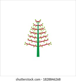 Christmas tree  icon logo, vector design illustration 