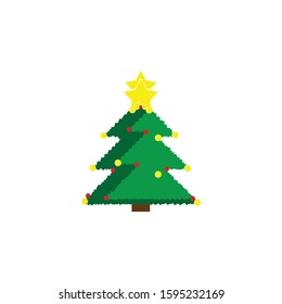 Christmas tree icon New year vector illustration