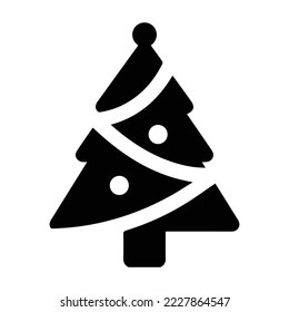 Icono de árbol de Navidad y Año Nuevo, elegante ilustración vectorial, EPS10