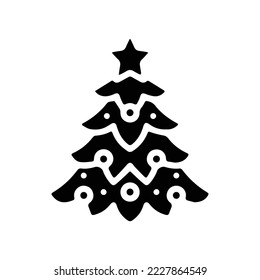 Christmas tree icon and New Year, stylish vector illustration, EPS10