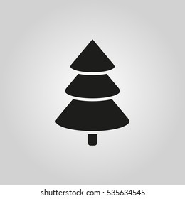 Christmas tree icon. New year and xmas, christmas, winter symbol. Flat design. Stock - Vector illustration