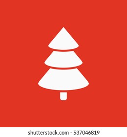 Christmas tree icon. New year and xmas, christmas, winter symbol. Flat design. Stock - Vector illustration
