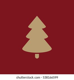 Christmas tree icon. New year and xmas, christmas, winter symbol. Flat design. Stock - Vector illustration