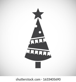 Christmas tree icon on background for graphic and web design. Creative illustration concept symbol for web or mobile app.