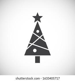 Christmas tree icon on background for graphic and web design. Creative illustration concept symbol for web or mobile app.